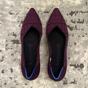 Rothy’s The Point Flat — Cranberry Plaid